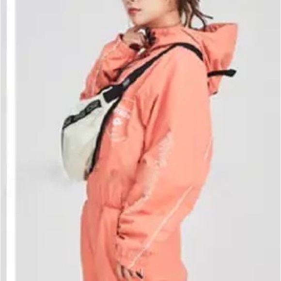 nwt DESTROYER in CORAL snowsuit snowboard ski suit + bib suspenders gaiters hood - Picture 12 of 15
